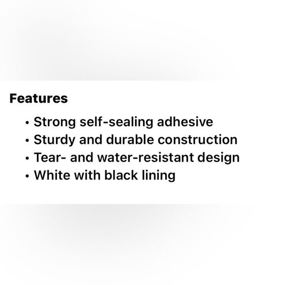 100 count  Poly Mailers 10 x13 inch New white  Self -sealing + Water Resistant - Picture 3 of 4